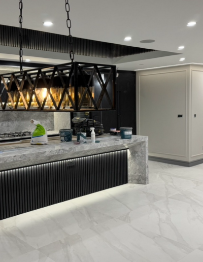 Luxury kitchen painting in London – modern finish by Eliot Painting Ltd
