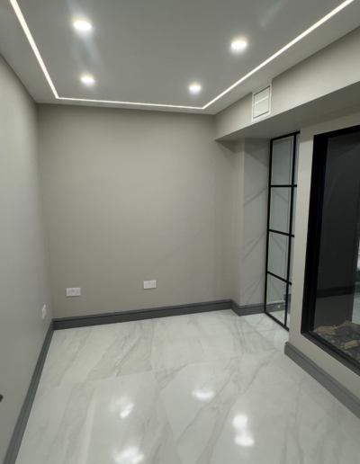 Luxury small room painting in London – modern interior finish by Eliot Painting Ltd